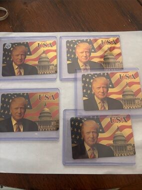 Patriotic USA Flag Magnet Set - Political Portrait Design Trump gold plated